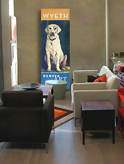 large wall art featuring Wyeth dog