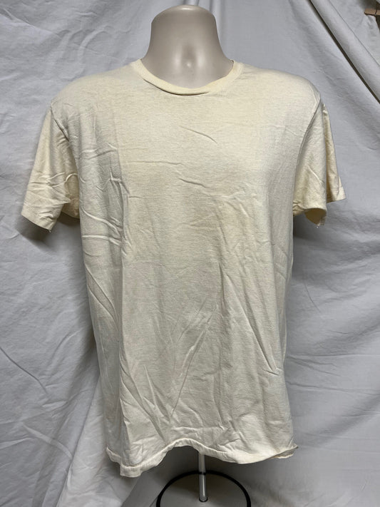 Vintage Hanes Large Undershirt Yellow USA Blank 100 Cotton T-shirt